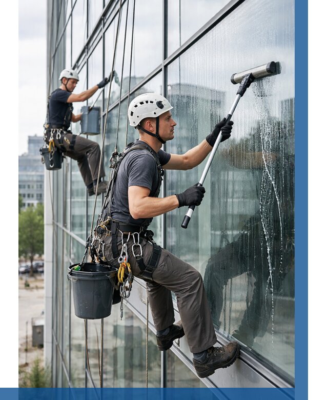 Мойка витражей альпинистами в Городце от 709 р. под ключ|ВЫСОТНИК-Грд