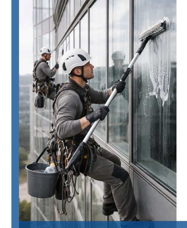 Высотная мойка сплошного остекления с выездом в Городце