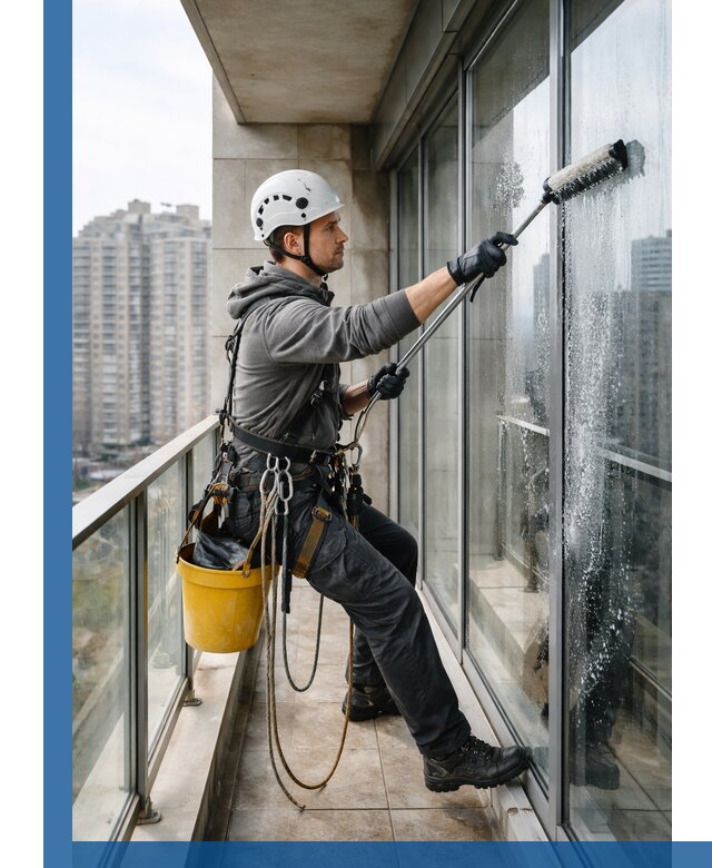 Профессиональная мойка балконного остекления в Городце