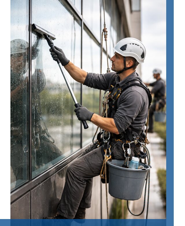 Мойка стеклянных фасадов в Городце от 202 р. | ВЫСОТНИК-Грд