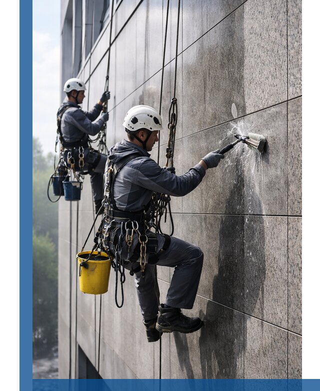 Профессиональная мойка фасада из керамогранита в Городце