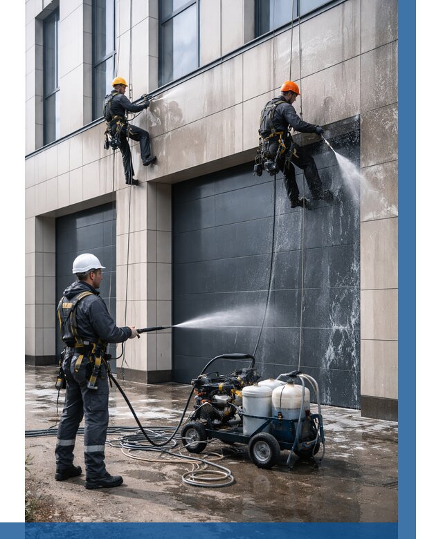 Послестроительная мойка фасада в Городце от 304 р. | ВЫСОТНИК-Грд