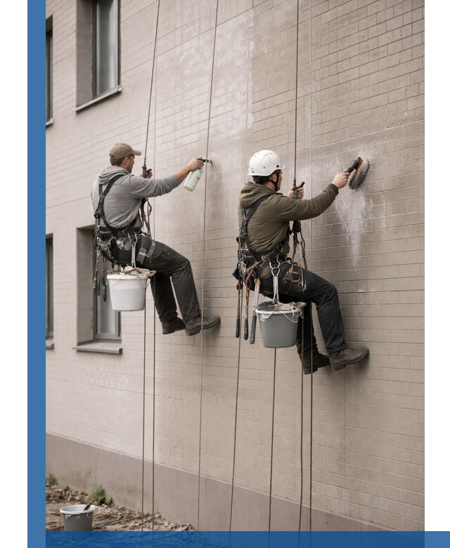 Удаление высолов с фасада зданий в Городце без повреждений и следов