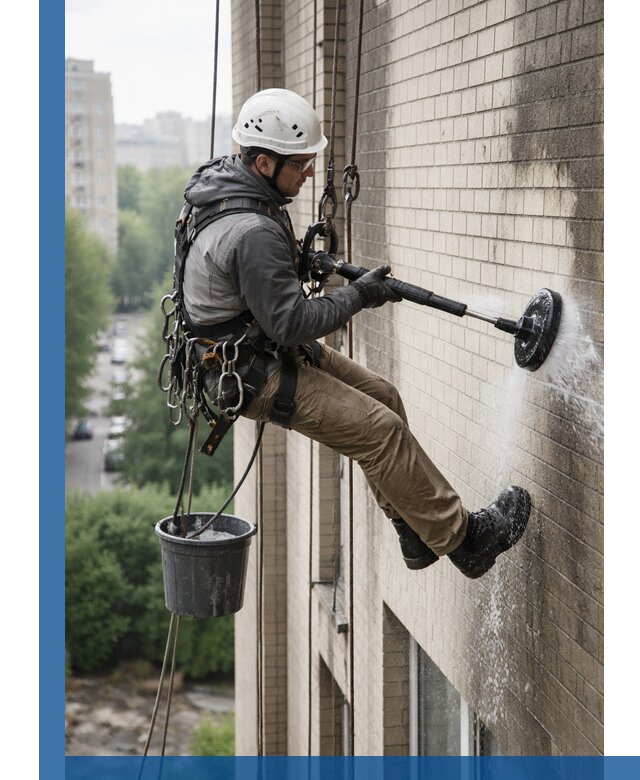 Очистка фасада от копоти в Городце профессионально и безопасно