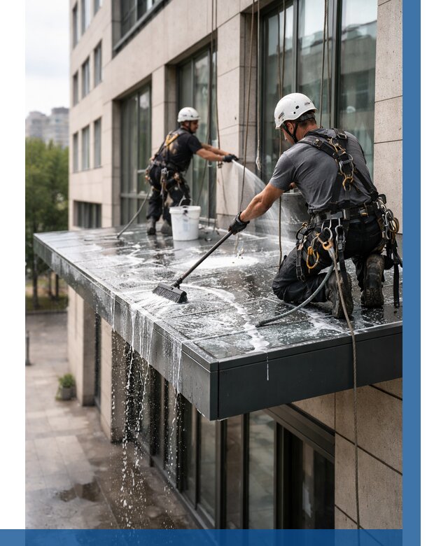 Мойка козырьков и навесов в Городце от 3543 р. | ВЫСОТНИК-Грд