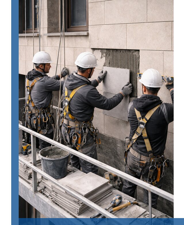 Ремонт облицовки фасада плиткой в Городце с гарантией