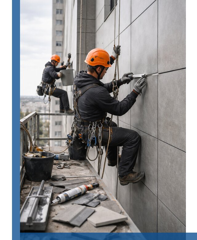 Профессиональный ремонт фасада из керамогранита в Городце