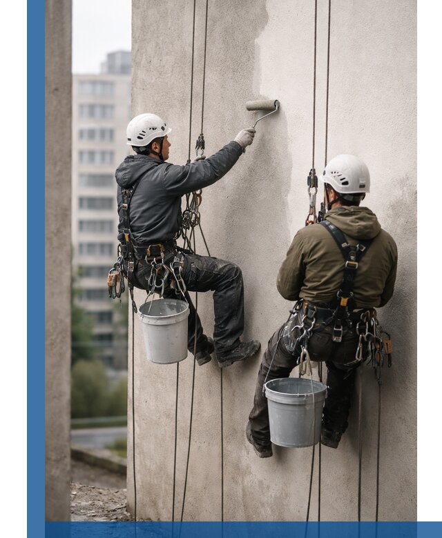 Покраска фасадов высотными альпинистами в Городце с гарантией