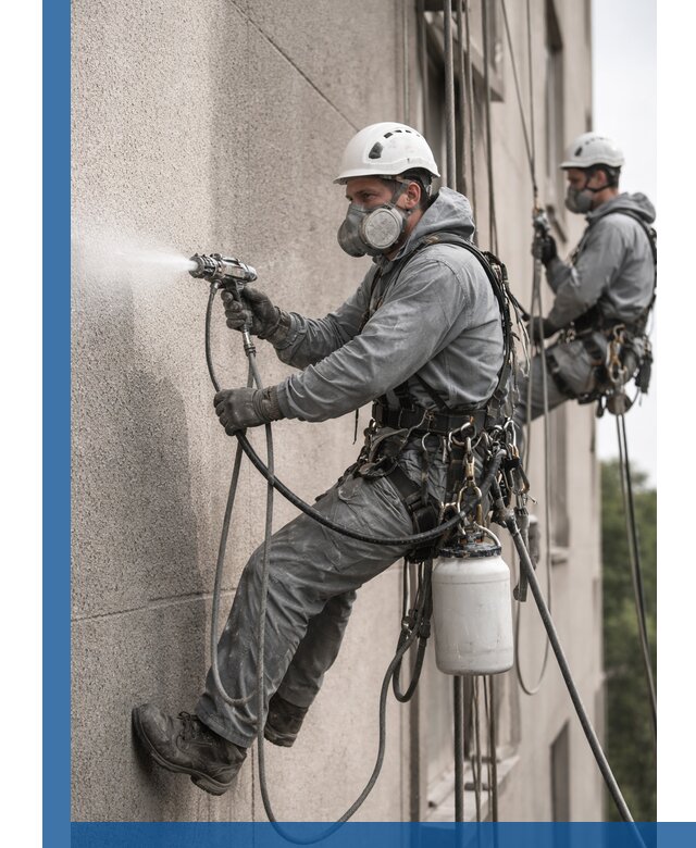 Безвоздушная покраска фасадов зданий в Городце профессионально