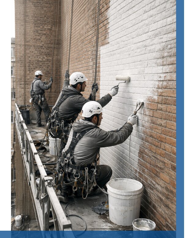 Покраска кирпичного фасада в Городце от 354 р. | ВЫСОТНИК-Грд