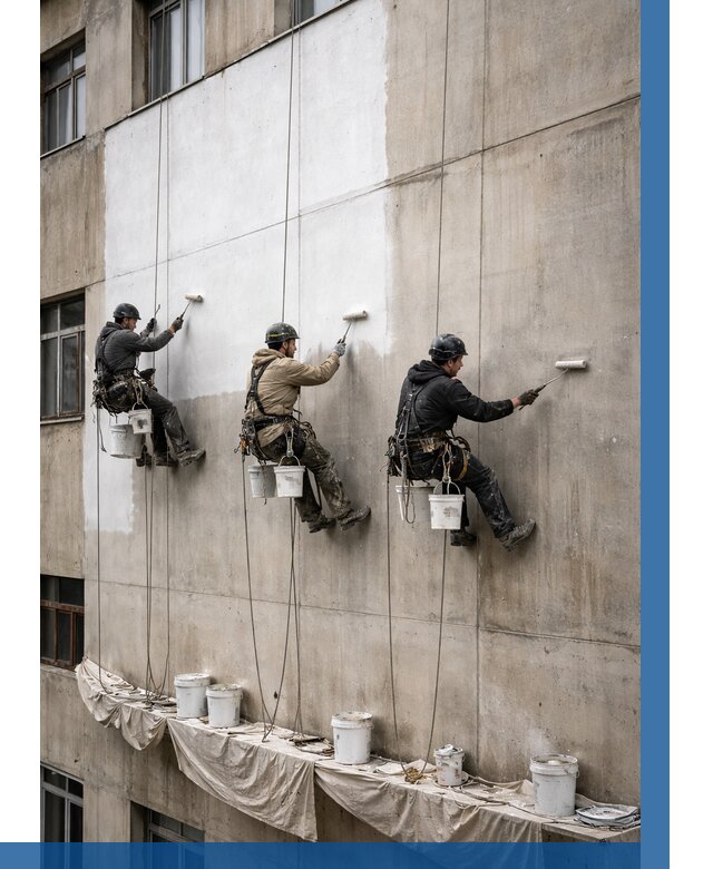 Покраска бетонного фасада в Городце от 354 р за м2 | ВЫСОТНИК-Грд