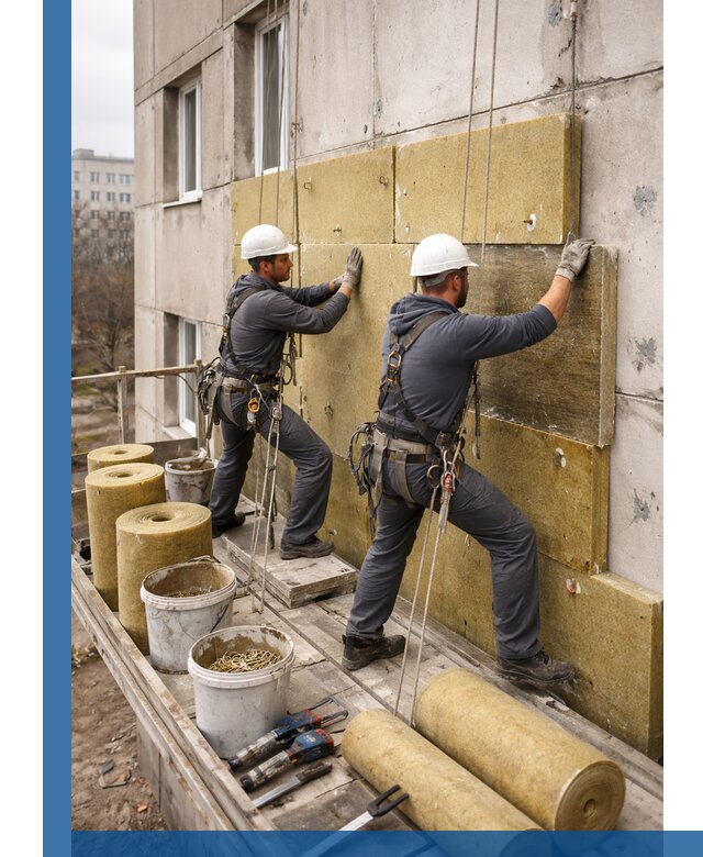 Утепление фасада минватой в Городце под ключ с гарантией