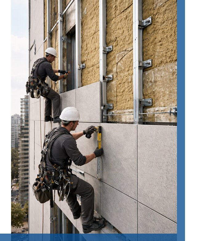 Монтаж вентилируемого фасада в Городце от 3543 р. | ВЫСОТНИК-Грд