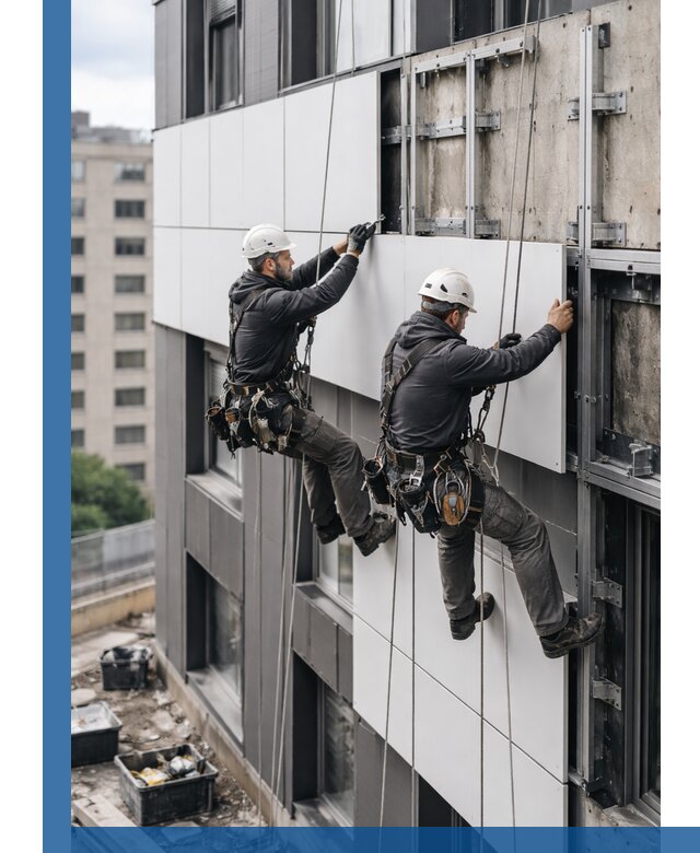 Монтаж композитных панелей фасада в Городце под ключ