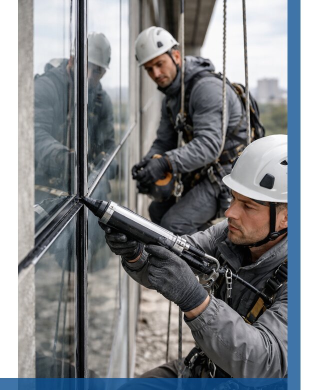 Герметизация витражных швов в Городце от 658 р. | ВЫСОТНИК-Грд