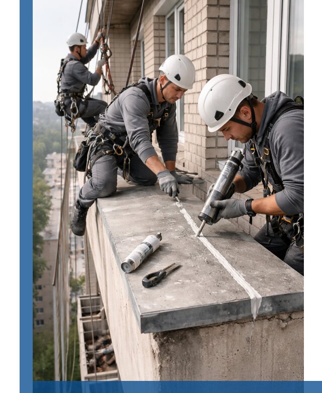 Герметизация балконного козырька в Городце профессионально