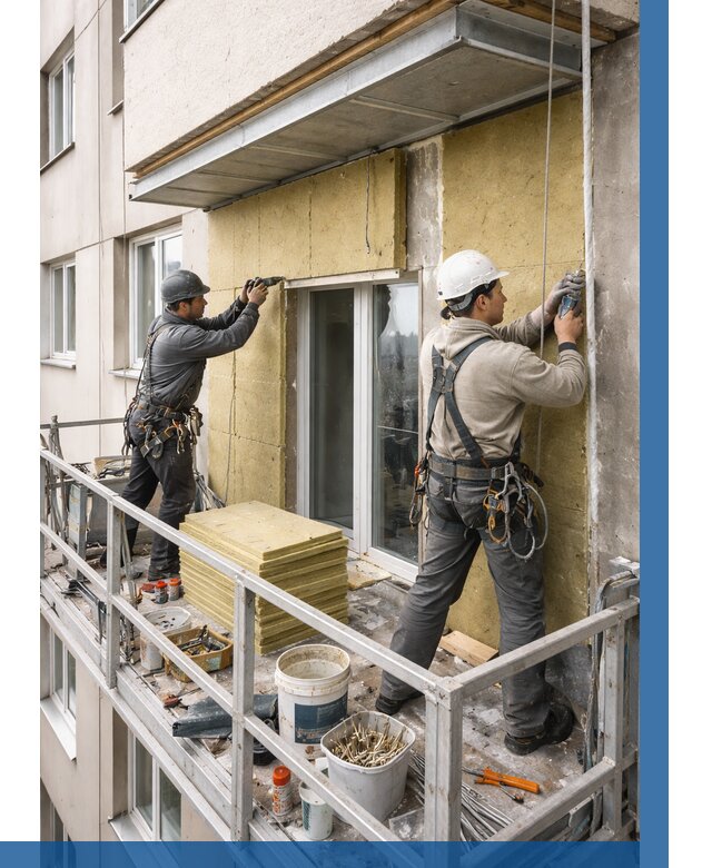 Утепление балкона снаружи в Городце от 1620 р. под ключ ВЫСОТНИК-Грд