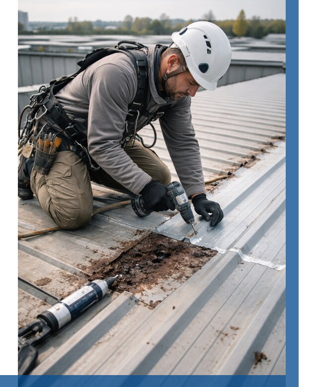 Ремонт профнастила на кровле в Городце от 709 р. | ВЫСОТНИК-Грд