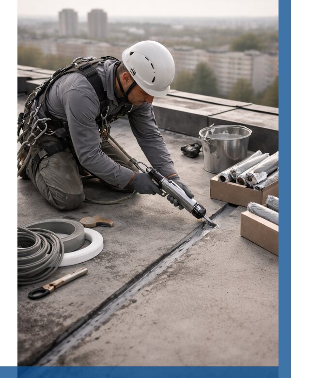 Герметизация швов кровли в Городце от 456 р./м2 | ВЫСОТНИК-Грд