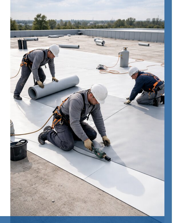 Монтаж мембранной кровли под ключ в Городце от 1215 р. | ВЫСОТНИК-Грд