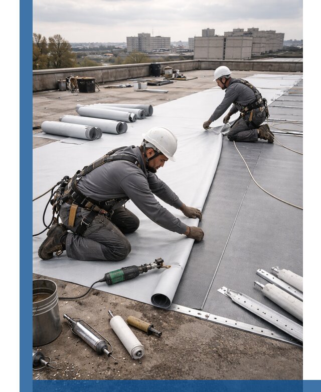 Монтаж мембранной кровли в Городце для промышленных зданий