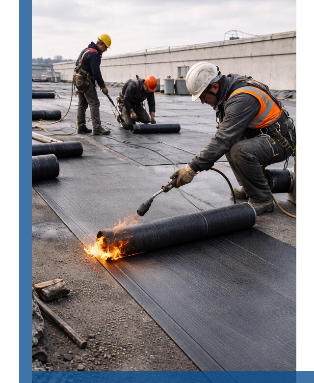 Монтаж наплавляемой кровли в Городце профессионально