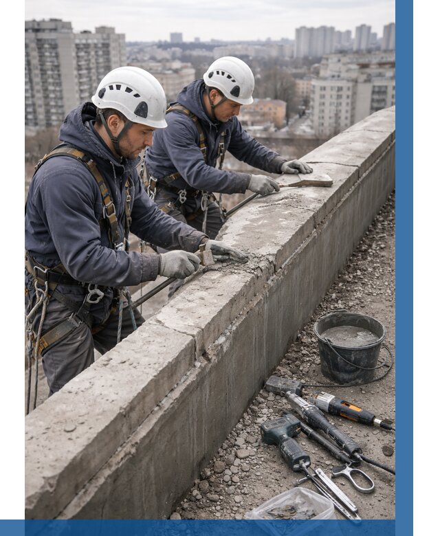 Ремонт парапета на кровле в Городце от 1518 р. | ВЫСОТНИК-Грд