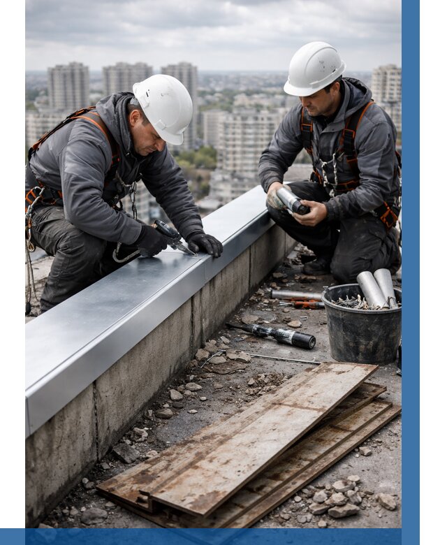 Замена парапетных крышек под ключ в Городце от 1215 р. | ВЫСОТНИК-Грд