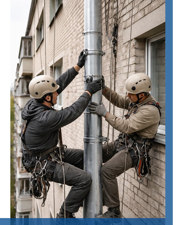 Замена водосточных труб в Городце от 6580 р. | ВЫСОТНИК-Грд