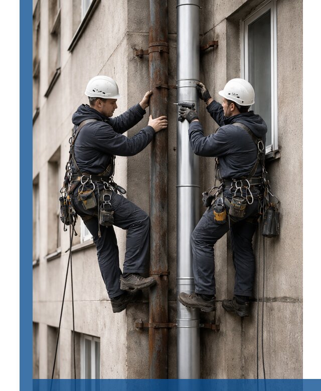 Замена водосточных труб в Городце: монтаж и демонтаж под ключ