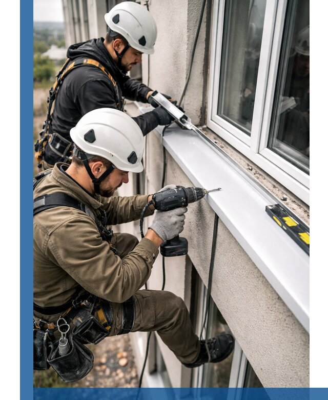 Профессиональный монтаж оконных отливов и отведения воды в Городце