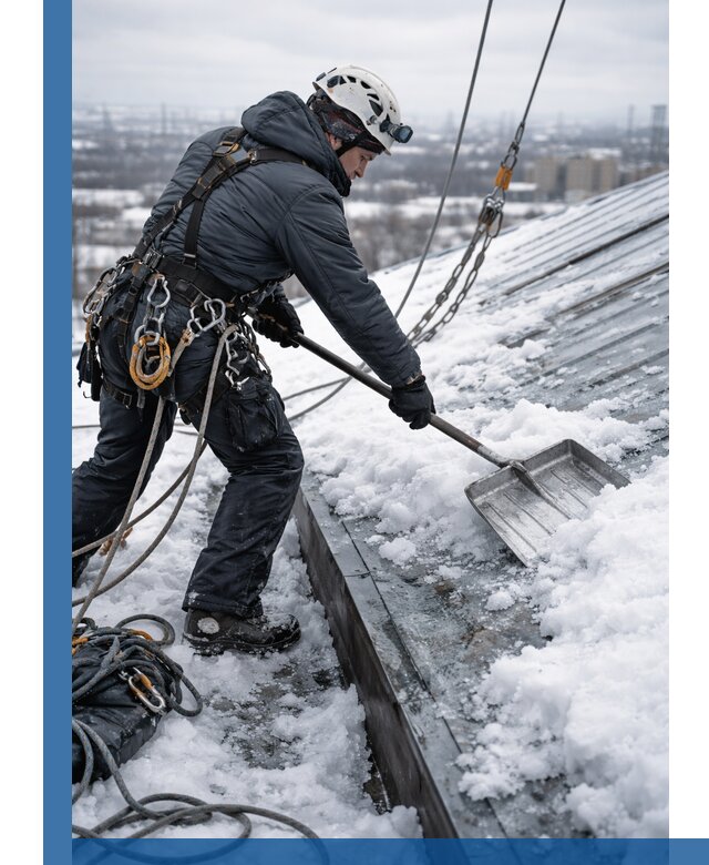 Профессиональная очистка кровли от снега и наледи в Городце