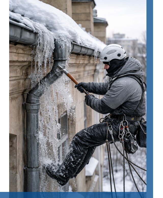 Очистка водостоков от льда в Городце от 3543 р. | ВЫСОТНИК-Грд