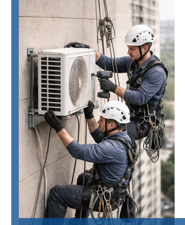 Монтаж внешнего блока кондиционера в Городце установка и крепление