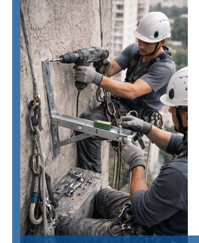 Установка кронштейнов кондиционера и крепежа в Городце