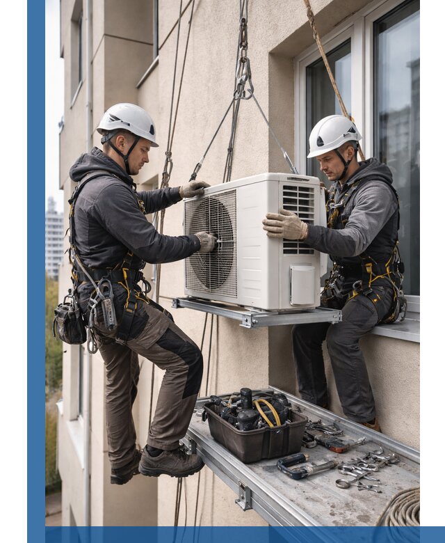 Перенос внешнего блока кондиционера в Городце с монтажом и крепежом