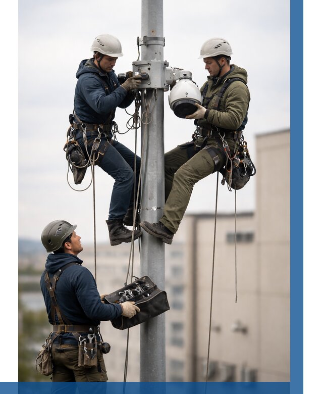 Установка видеокамер на мачте в Городце от 8605 р. | ВЫСОТНИК-Грд