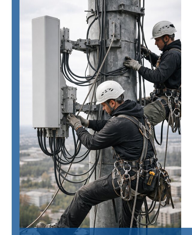 Монтаж оборудования связи на мачте в Городце с пусконаладкой