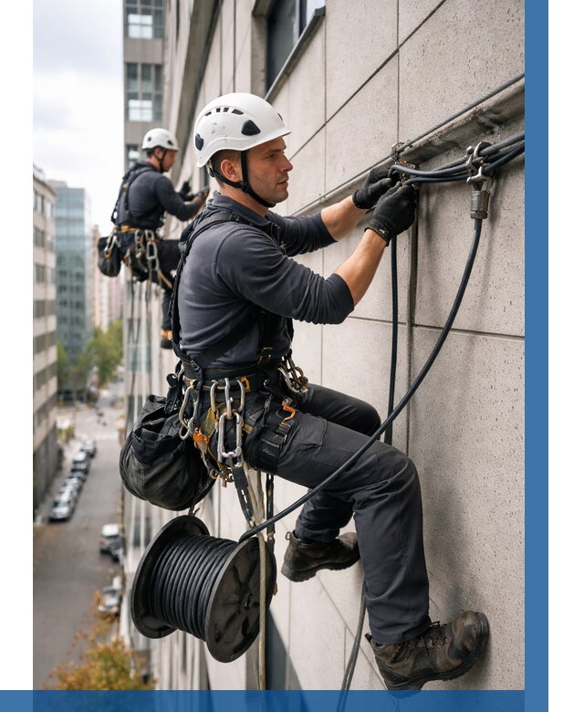 Прокладка кабеля по фасаду в Городце от 354 р. | ВЫСОТНИК-Грд