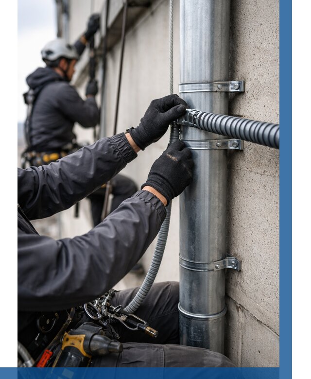 Монтаж гофры для кабеля в Городце от 304 р. | ВЫСОТНИК-Грд