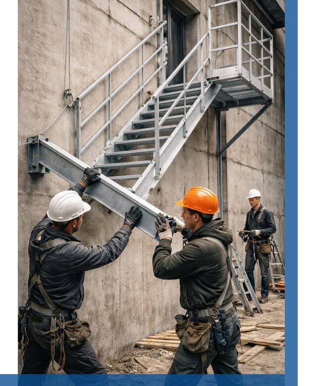 Монтаж металлических лестниц в Городце от 15185 р. | ВЫСОТНИК-Грд