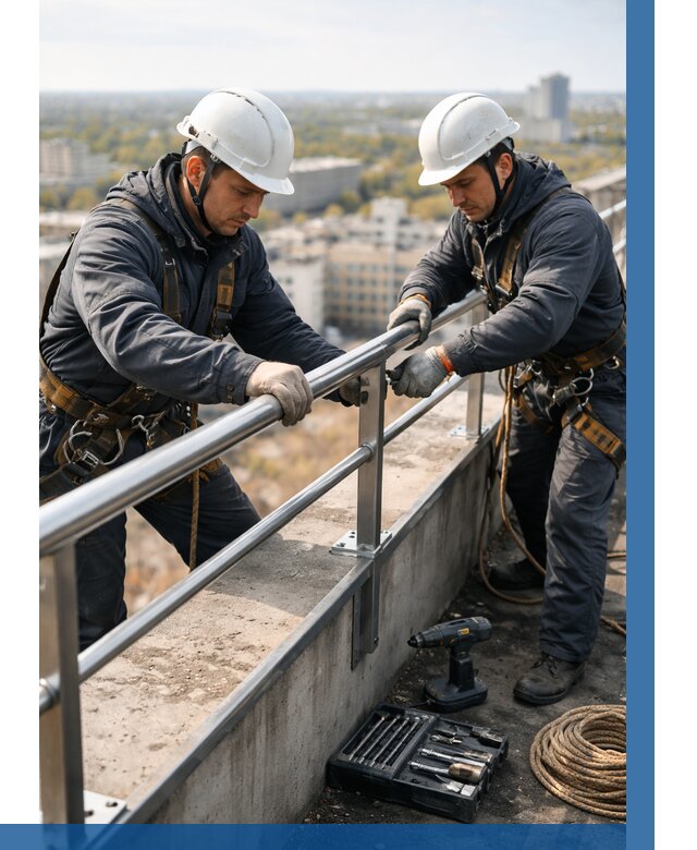 Монтаж перил на высоте в Городце от 2531 р. | ВЫСОТНИК-Грд