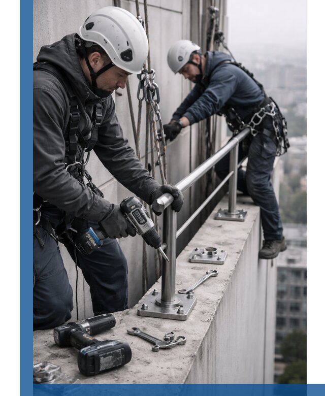 Монтаж перил на высоте в Городце для жилых и промобъектов