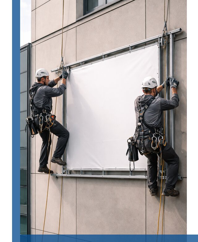 Монтаж наружной рекламной вывески в Городце под ключ