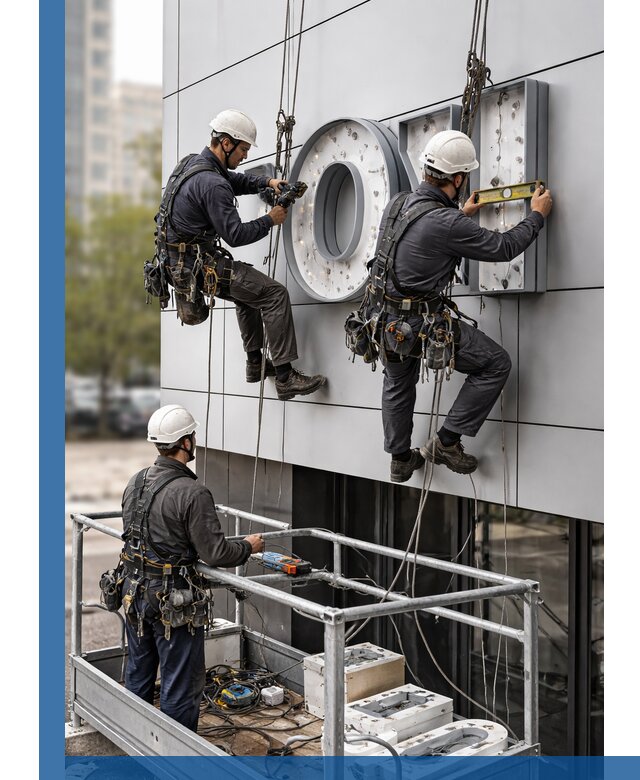 Профессиональный монтаж световых букв в Городце под ключ