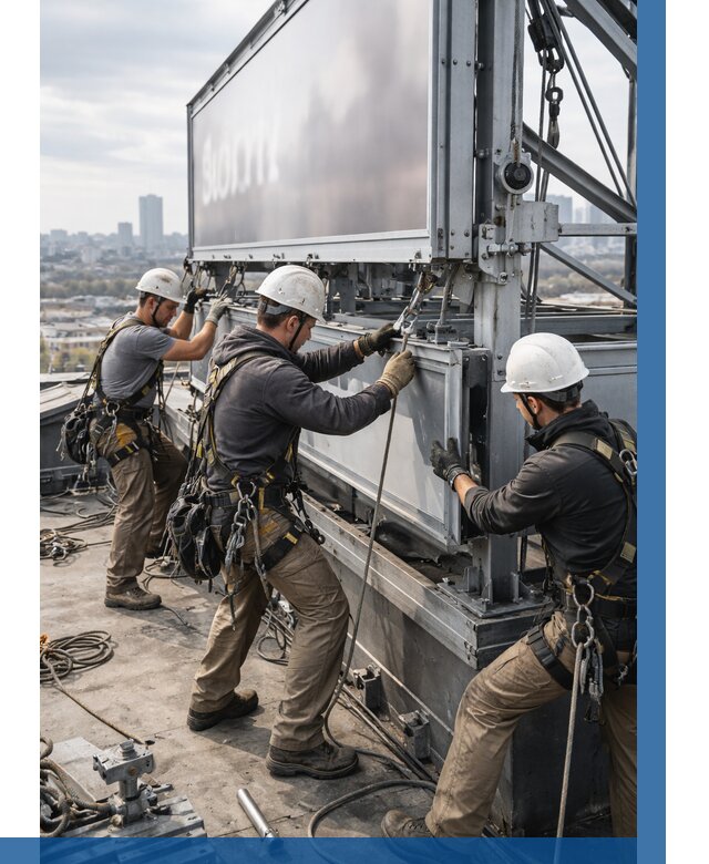 Монтаж крышной рекламной конструкции в Городце от 60738 р.|ВЫСОТНИК-Грд