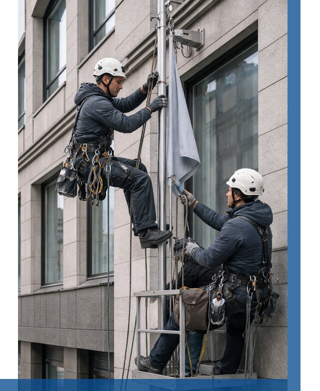 Установка флагов на фасаде в Городце от 4555 р. | ВЫСОТНИК-Грд