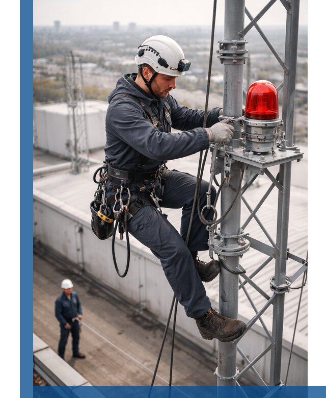 Монтаж заградительных огней и обслуживание объектов в Городце