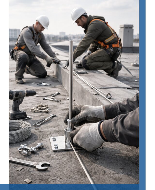 Монтаж молниезащиты на кровле в Городце цена от 25308 р. | ВЫСОТНИК-Грд