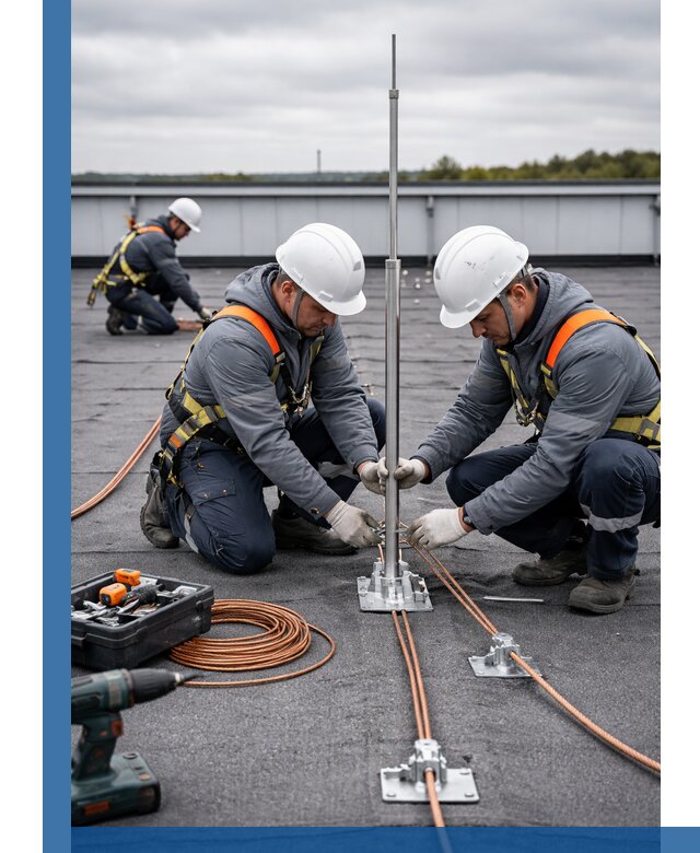 Монтаж молниезащиты на кровле в Городце под ключ с гарантией